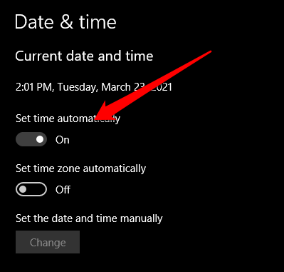 change time zone windows 10