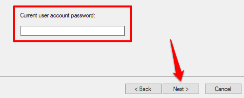create a user account password