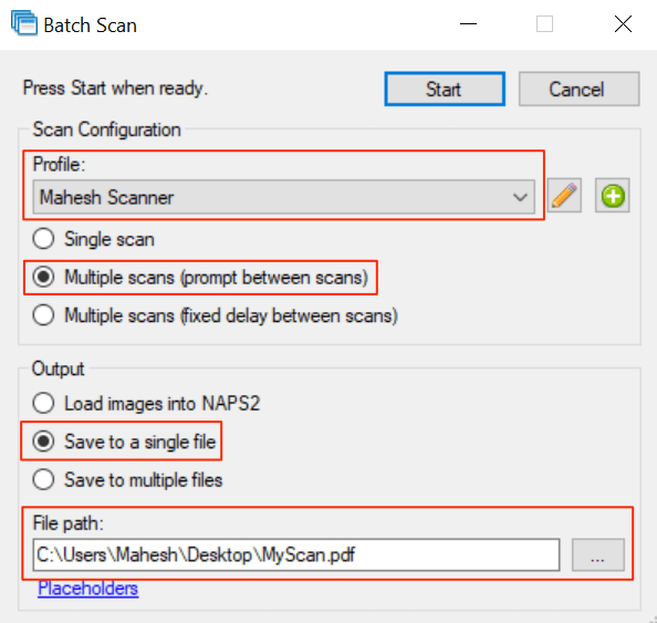 How to Scan Multiple Pages Into One File