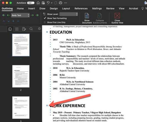 reorder pages in word for mac 2011