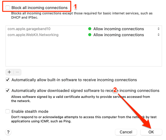 block connection out for specific app mac