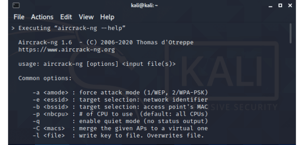 how to use aircrack suite in kali linux virtualbox