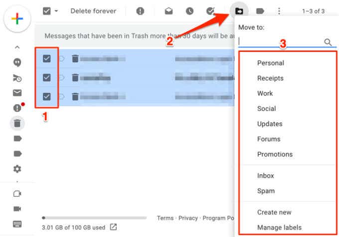 how to recover deleted trash email from gmail