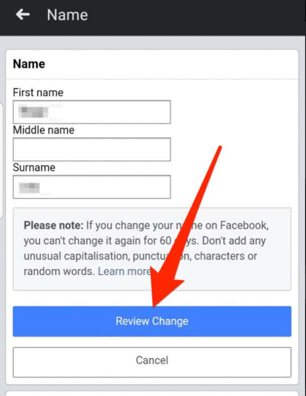 How To Change Your Name Or Username On Facebook