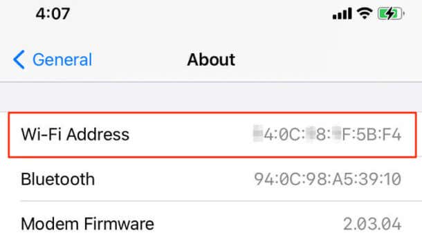 how to get mac address on iphone