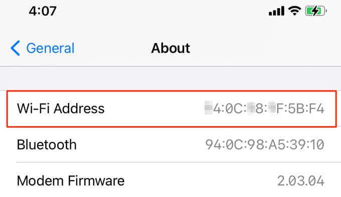 get iphone access mac address on pc for my iphone