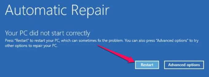 unable to reset your pc partition missing