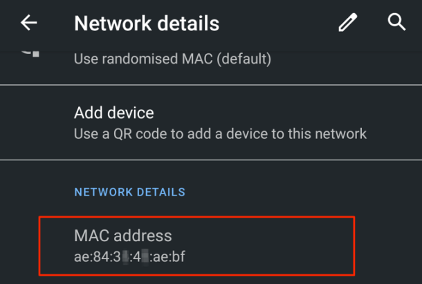 how to find device mac address