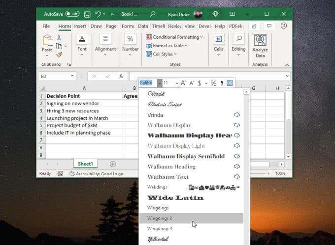 Insert a Check Mark in Excel (In Easy Steps)