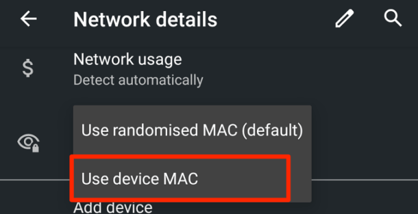 get a randomized mac on connect linux