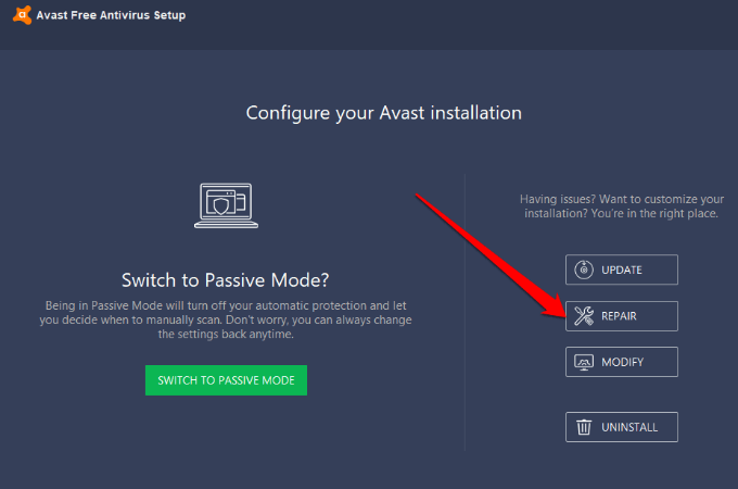 avast will not start windows 7