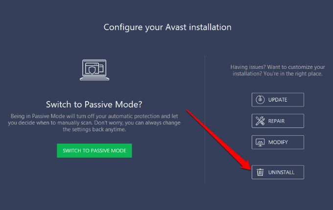 avast explorer context menu is no longer available