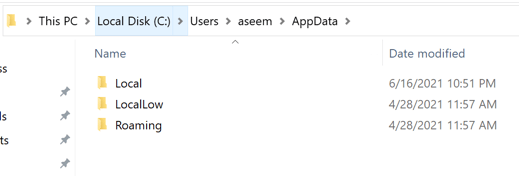 appdata windows 10 delete