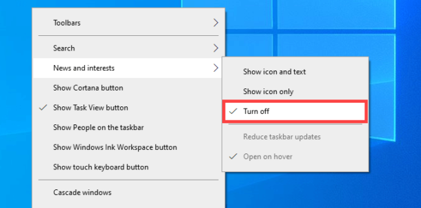 How To Remove News And Weather From The Windows 10 Taskbar