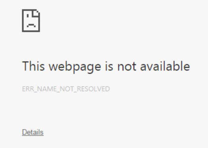 web page not available chrome