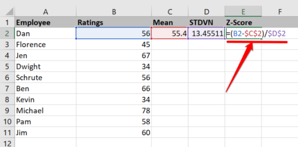 How to Calculate Z-Score in Excel