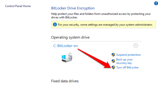 How to Turn Off or Disable Bitlocker on Windows 10