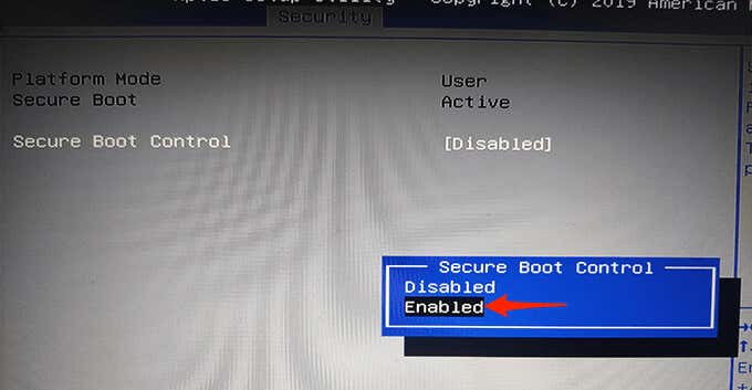 disable secure boot windows 10 for what