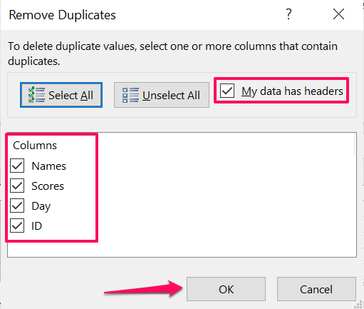 delete duplicates in excel for mac