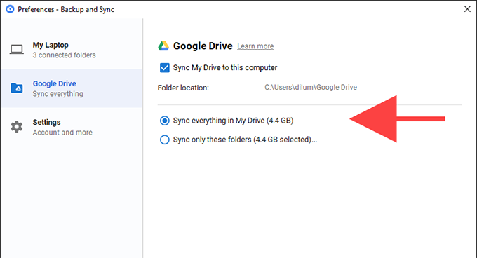 windows 10 google drive icon missing