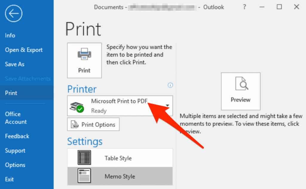 print to pdf in outlook 2007