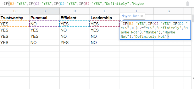 How to Use If and Nested If in Google Sheets - 6