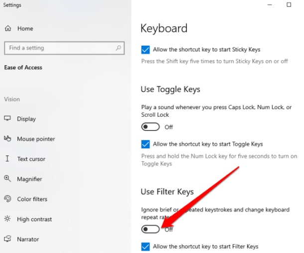 What are Filter Keys and How to Turn Them Off in Windows