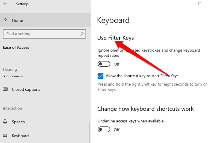 What are Filter Keys and How to Turn Them Off in Windows - 26