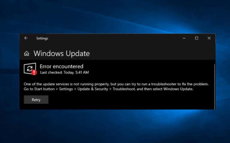 windows 10 update service not running