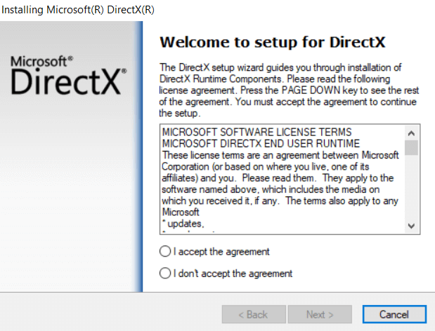 DirectX End-User Runtime Web Installer screenshot