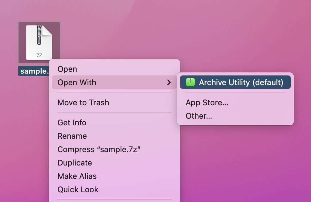 how to open mac files 7z without