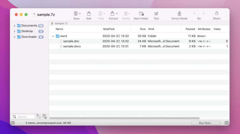 unzip 7z file mac command line