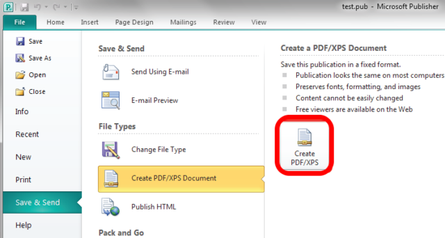 how to convert pub to pdf file