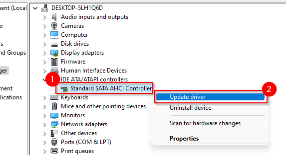 standard sata ahci controller driver windows 10 update