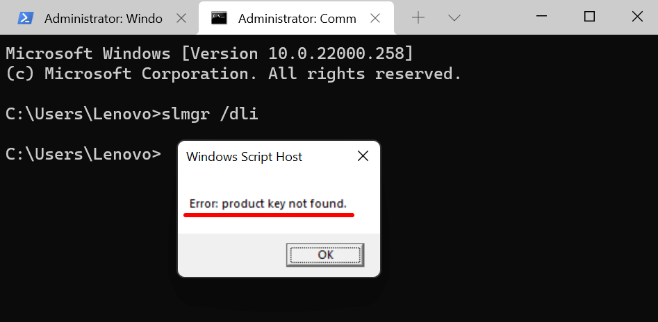 Erreur activation windows 11: Clé de produit déjà utilisé sur un
