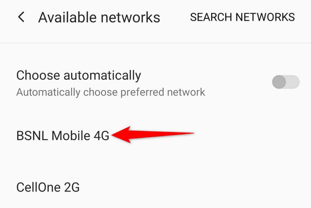 How to Fix the  Not Registered on Network  Error on Android - 1