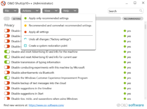 oo shutup10 vs AntiSpy for Windows 10