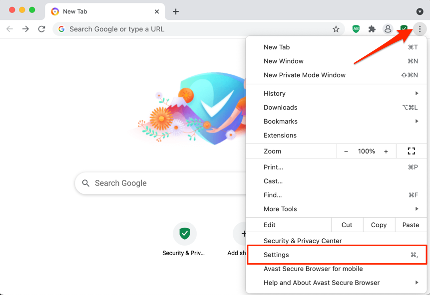 how to remove avast from mac google chrome