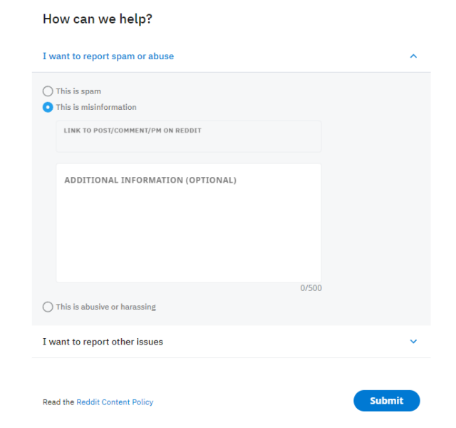 How to Report a Subreddit