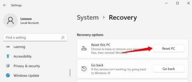 How to Factory Reset Windows 11