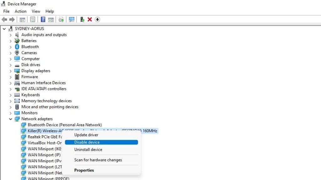 how to fix network adapter problem in windows 10