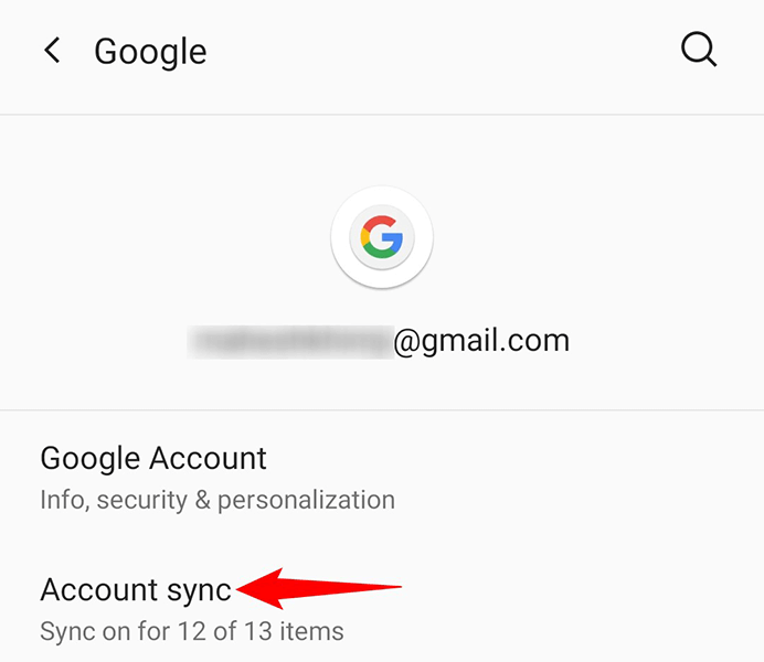 5 google account sync on android