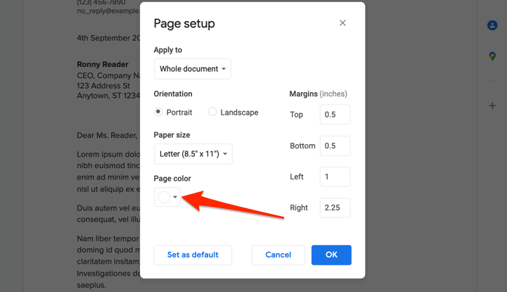 How to Change Background Color on Google Docs - 29