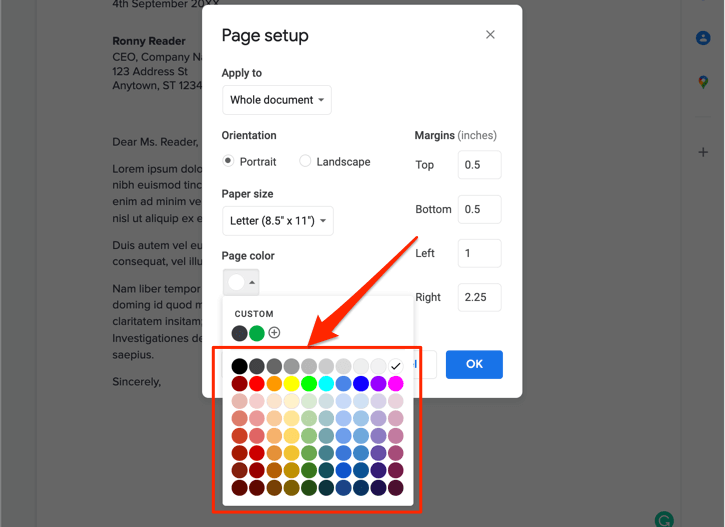 How To Change Background Color On Google Docs | helpdeskgeek