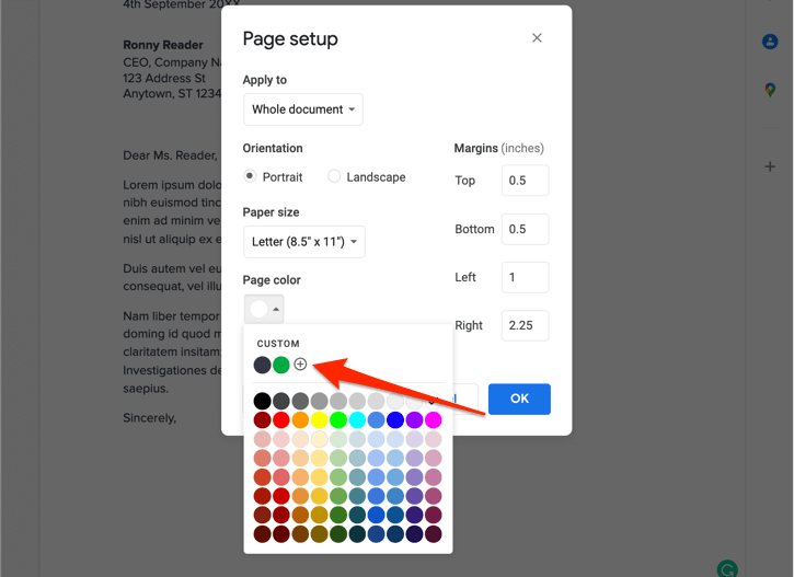 How to Change Background Color on Google Docs image 6