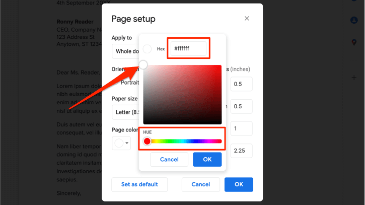 07 change default background color google docs