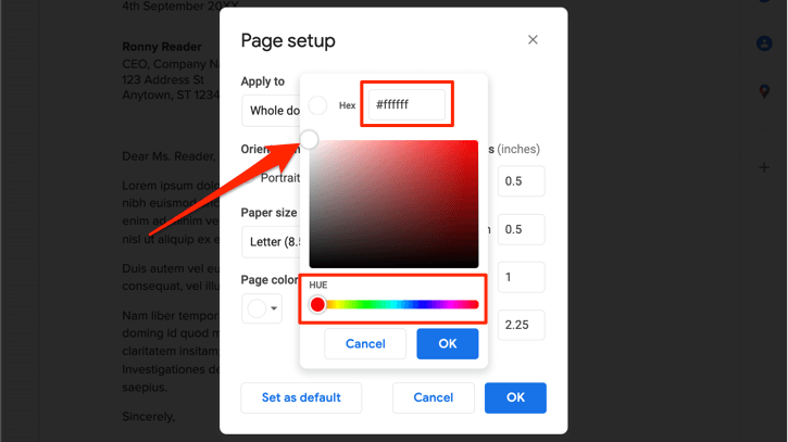 How to Change Background Color on Google Docs