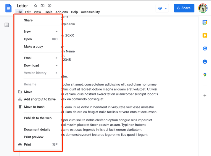 set background template in google docs