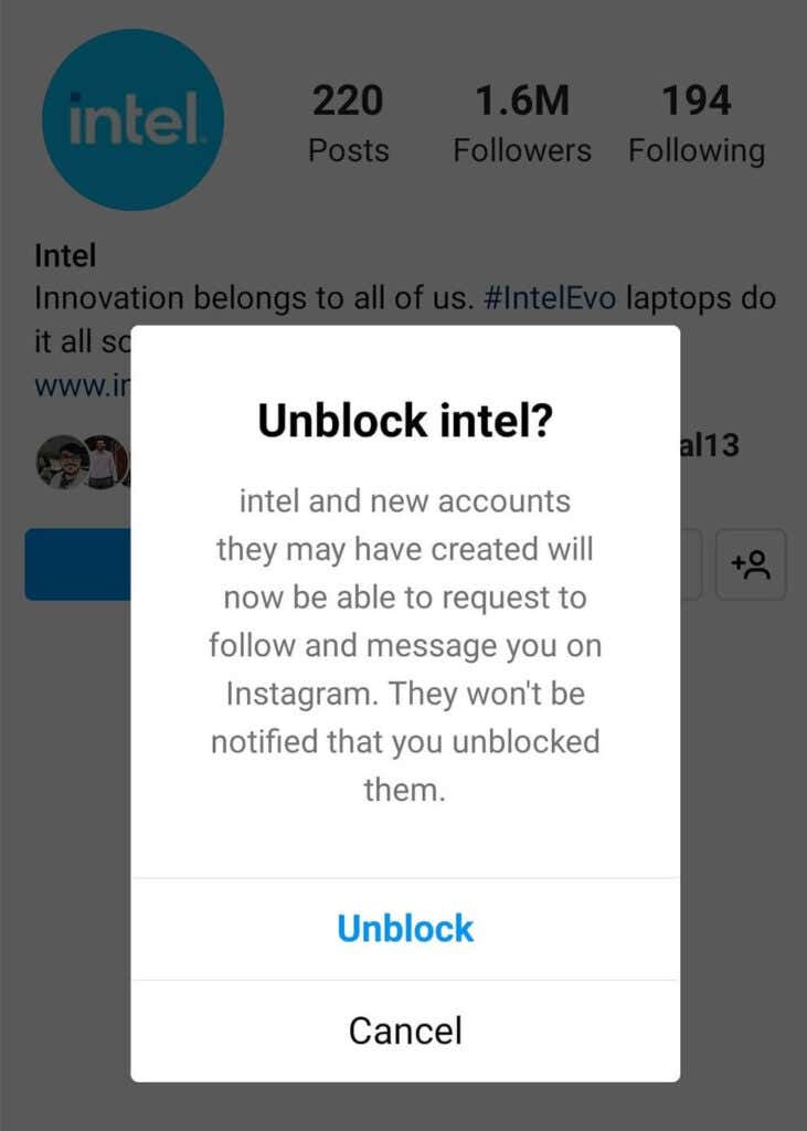 16. confirm unblock