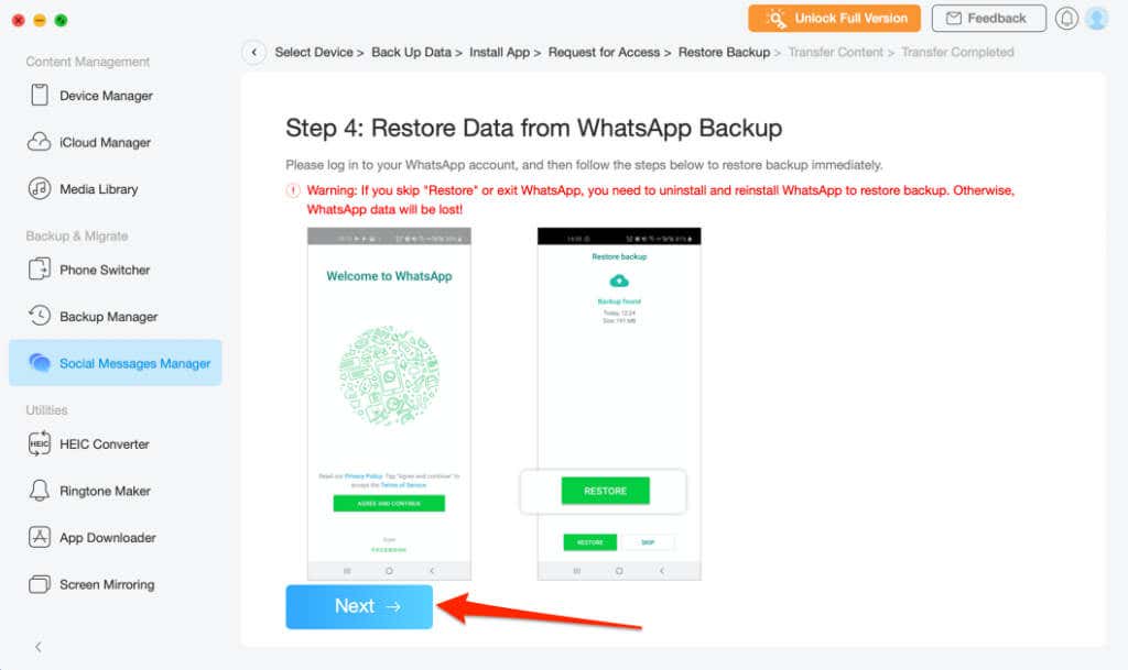 How to Transfer WhatsApp Data From Android to iPhone - 4
